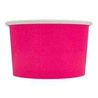 [100 Count] Valentine's Day Pink Paper Ice Cream Cups - 4 oz Small Dessert Bowls - Comes In Many Colors & Sizes! Frozen Dessert Supplies