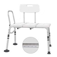 Disabled Bath Chair, Aluminum Bathroom Shower Chair, Old People/Pregnant Bath Stool, Non-Slip 10 Files Height Adjustable, for Elderly, Handicapped