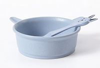 Linshing-Environment Friendly Cute Rabbit Shaped Wheat Straw Bowl and Spoon Blue