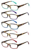 Reading Glasses 5 Pairs Fashion Ladies Quality Designed Spring Hinge Readers for Women +1