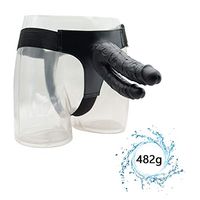 G-aouwerZhi 8.46" Large Soft PVC Double Head Massager for Women Relax Body Seax Toys with Removable Stráp-ôn-diddo, Black More Fun