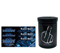 Herb Airtight Container Fresh Kettle with Juicy Jay's Black Magic 1.25 Flavored Hemp Rolling Papers 3 Count DC Crafts Nation- Middle Finger