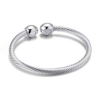 Elegant Magnetic Bracelet Copper Therapy Magnets Silver Bangle for Arthritis Pain for Women Men