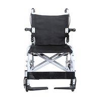 MLX Mini Foldable Wheelchair, Disabled Travel Wheelchair, Alloy Bracket Breathable Cushion, Suitable for Disabled Elderly