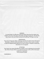 Plymor Zipper Reclosable Plastic Bags w/Printed Suffocation Warning, 2 Mil, 8" x 10" (Pack of 100)