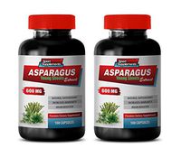 Blood Pressure Natural Pills - Asparagus 600 MG - Young Shoots Extract - Premium Dietary Supplement - antioxidant Skin Supplement - 2 Bottles 200 Capsules