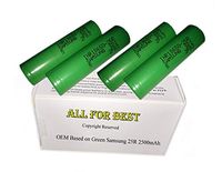 4 Pack of Authentic 25R, 2500mAh 3.7V 20A, Flat Top, 18650-Battery, for Flashlight