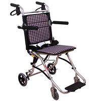HAMIMI Aluminum Alloy Folding Portable Wheelchair Multifunctional Disabled Portable Scooter Mobility Wheelchai