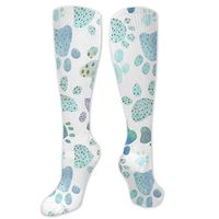 Yitlon8 Paw Prints Compression Socks for Women & Men - Best for Running, Athletic Sports, Crossfit, Flight Travel -Maternity Pregnancy, Shin Splints - Below Knee High