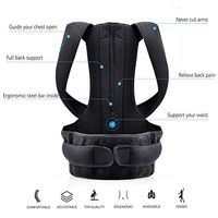 DZSW 2019 Black Posture Corrector for Women Men, Posture Brace Adjustable Back Straightener, Device for Thoracic Kyphosis and Back Pain Relief (Color : Black, Size : XL)