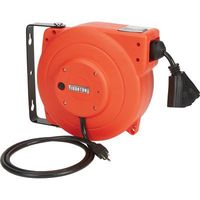 Ironton Retractable Extension Cord Reel - 40ft. 12/3, Triple Tap