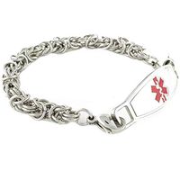 Medical Alert Bracelet for Women | Free Laser Engraving | Waterproof Stainless Steel | Red, 8.75 | Bali