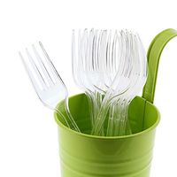 AmerCare Heavy Weight Clear Polystyrene Forks, Case of 1000