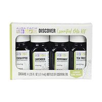Aura Cacia Discover Essential Oils Kit | GC/MS Tested for Purity | 4 Bottles 7.4ml (0.25 fl. oz.)