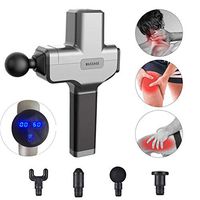 CHERRYSONG Massage Gun with 6 Speed Settings,Massager Handheld Deep Tissue Muscle Massager Gun with 4 Replaceable Attachment,Handheld Percussion Massager Electric Full Body Massage