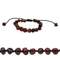 Amberalia Adjustable Knotted Baltic Amber Bracelet, Helps in Pain Relief - Boost Immune System - ONE Size FITS Most - Polish Cherry -S
