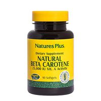 NaturesPlus Natural Beta Carotene - 25,000 iu Vitamin A & Vitamin E, 90 Softgels - Eye Supplement, Antioxidant, Aids in Free Radical & Natural Cellular Defense - Gluten-Free - 90 Servings