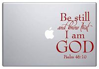 H.J Design Be Still and Know That i am god (8") Vinyl Decal Sticker for Car Automobile Window Wall Laptop Notebook Etc. Any Smooth Surface Such As Windows Bumpers (Red)