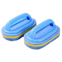 CY Household Cleaning Supplies for Kitchen, Bathroom - Plastic Handle Sponge Brush - Tile, Shower Bathtub Scrubber, Set of 2, Color Send by Random