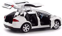 Car Model X 1:32 Scale Alloy diecast Pull Back Electronic Toys with Lights and Music,Mini Vehicles Toys for Kids Gift (White)