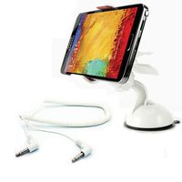 Fonus Brand Car Window Mount Phone Dock Holder + 3.5mm Coiled Stereo AUX Audio Cable for Samsung Mesmerize i500, Gravity Smart, Google Nexus S, Gem SCH-i100