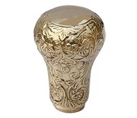 SouvNear Walking Stick Handle – Handmade Walking Stick Canes Metal Handles Knob Shape in Golden Finish - Decorative Classic Vintage Style Wooden Cane Accessories