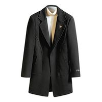 Alvinm Men's Jacket Autumn Winter Casual Coat Long Sleeved Large Size Lengthened Outwear Coat Black