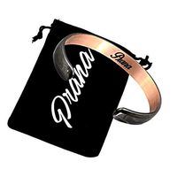 PRANA Gun Metal - Black Coated Pure Copper Magnetic Bracelet Bangle Cuff Traditional Style with 8 Magnets