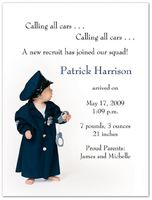 Top Cop Birth Announcements - Set of 20