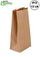 EcoQuality 1000 Brown Kraft Paper Bag (12 lb) Medium - Paper Lunch Bags, Small Snacks, Gift Bags, Grocery, Merchandise, Party Bags (7 1/16 x 4 1/2 x 13 3/4 in.) (12 Pound Capacity)