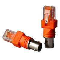 Davitu 2PcsBNC Female to RJ45 Male Coaxial Coax Barrel Coupler Adapter RJ45 to RF Connector