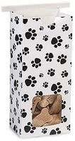 Made in USA 100-Count White Kraft Paw Print Paper Tin Tie 1/2 Pound Dog or Cat Treat Bags with Laminated Liner (3.4" X 2.5" X 7.75")