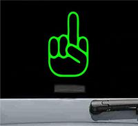 JS Artworks The Bird Middle Finger Vinyl Decal Sticker (Lime Green)