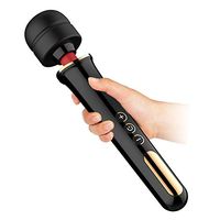 Handheld Cordless Personal Wand Massager for Foot Back Neck, 10 Vibration and 5 Variable Speed, Waterproof, Whisper Quiet, Therapeutic Powerful, Rechargeable for Stress Relief (Black)