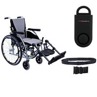 S-Ergo 125 Ergonomic Wheelchair | Seat Size 18" X 17" | Flip-Back Armrest | Upgraded to Elevating Legrests | Frame Color Silver & Free 130 dB Black Safety Alarm! + Black Belt!