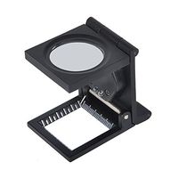 Magnifier LED Fold Stand Fabric Cloth Square Magnifing 10X Lens Watch Jeweler Office School Tool 1pc