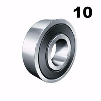 Ten (10) 608-2RS 8x22x7 Precision Double Shielded Greased Ball Bearings 608 RS