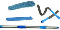 High and low Wet or Dry 2 Microfiber Machine Washable Dusters Cleaners, a Flexible, Bendable Wand and an Extendable Telescoping 23in - 4ft Sturdy, Lightweight Threaded Aluminum Extension Pole.