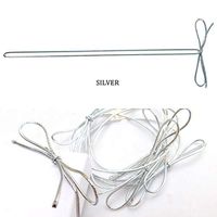 POSHNPRETTY 100 PCS Stretchy Elastic Metallic Braided Cord Loops Bows - Silver or Gold (Silver, Cord Length: 25" Loop Length: 16")