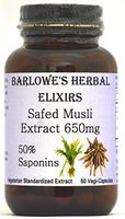 Safed Musli Extract - 50% Saponins - 60 - 650mg VegiCaps - Stearate Free, Bottled in Glass! Free Shipping on Orders Over $49!