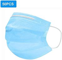 50Pcs Disposable Face 𝐌𝐀𝐒𝐊 3-Layer with Elastic Ear Loops, Soft & Comfortable Filter Safety 𝐌𝐀𝐒𝐊 for Dust Protection