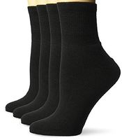 Dr. Scholl's Women's 4 Pack Diabetic and Circulatory Non Binding Ankle Socks, Midnight, Shoe Size: 8-12