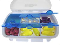 MIGHTY BOX Pill Box Pill Holder Large Pill Container Travel Pill Cases for Purse Vitamin Holder Pill Box Organizer Medicine Case Has Real Hinge and Compartments and Locking Clasp