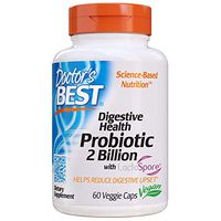 Doctor's Best Digestive Health Probiotic 2 Billion with Lactospore, Non-GMO, Vegan, Gluten Free, Soy Free, 60 Veggie Caps