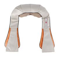 Gosear Home Office Car Vehicle Massager Muscle Pain Relaxation with Car Power Adapter Charger for Neck Waist Back Shoulder US Plug Beige