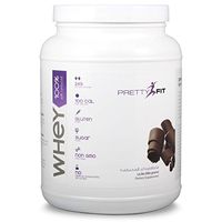 PrettyFit All-Natural Whey Protein Isolate - 24 Servings - Whey Protein Powder for Women - 100 Calories, 0 Sugars, 1 Gram Carbohydrates, Gluten-Free, with Digestive Enzymes - Natural Chocolate