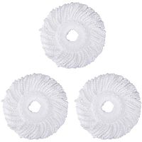 3 Pack Spin Mop Replacement Heads, Microfiber Mop Head Refills for Hurricane Mopnado Spin Magic Replacement Mop Head, Round Shape Standard Size