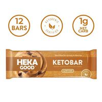 Heka Good Foods Keto Bars, Peanut Butter Chocolate Chunk, 1g Net Carb, 11g Protein, Low Sugar, Grain & Gluten Free, 12 Count