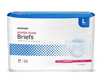 Adult Disposable Brief Diaper, Large, Moderate Absorbency, Tab Closure - McKesson BRCLLG - Pack of 24