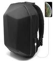 GDM Specter motorcycle backpack - speaker compatible hard shell water resistant gear bag with USB charging port
